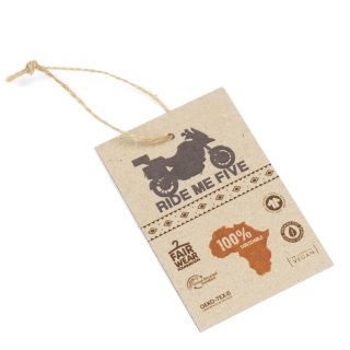 Etiquetas ropa personalizadas cartón 100% reciclado kraft, 450 g/m², 85x55 mm - Imagen 4