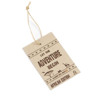 Etiquetas ropa personalizadas cartón 100% reciclado kraft, 450 g/m², 85x55 mm - Imagen 6