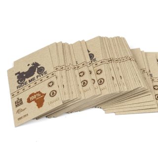 Etiquetas ropa personalizadas cartón 100% reciclado kraft, 450 g/m², 85x55 mm - Imagen 16
