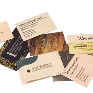 Tarjetas de visita personalizadas cartón kraft reciclado 450 g/m² - 250 uds - Imagen 3