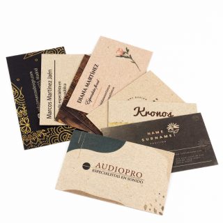 Tarjetas de visita personalizadas cartón kraft reciclado 450 g/m² - 250 uds - Imagen 4