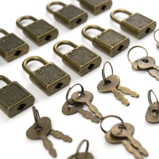 Mini Candados para diario personal, con llave y cerradura, oro viejo - Pack 10 uds - Imagen 4